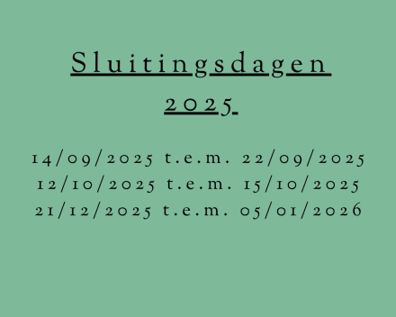 Sluitingsdagen 2025