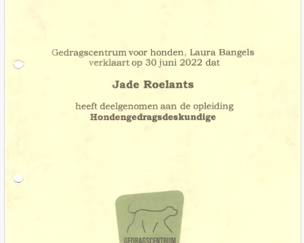 Certificaat hondengedragsdeskundige
