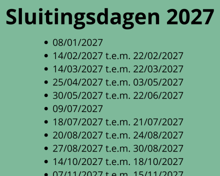 Sluitingsdagen 2027